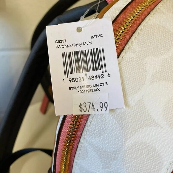 Coach C8257 Mini Court Backpack In Signature Canvas In Chalk/Taffy Multi - Picture 10 of 10